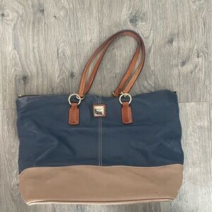 Dooney & Bourke Blue and Brown lambskin Tote